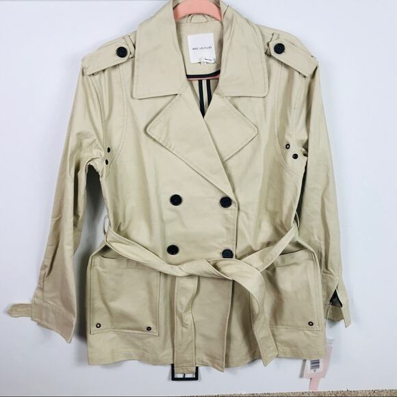 Avec Les Filles  Light Canvas Double-Breasted Trench Coat - Picture 4 of 10